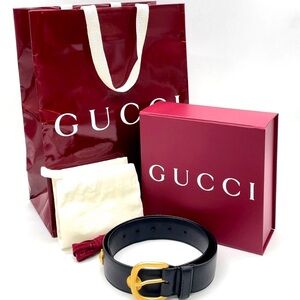 Gucci Black Leather Belt